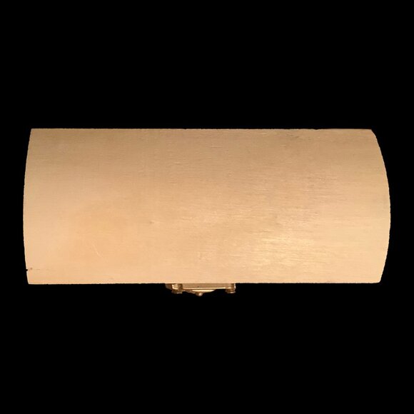 Unused Miniature Unfinished Bombé Wood Chest with Brass Hardware - Picture 2 of 11